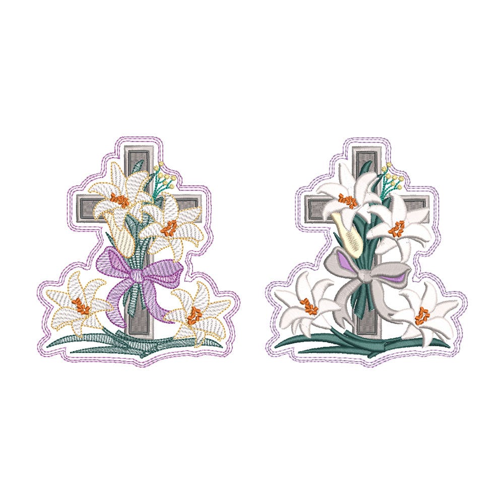 FREE Lily Cross Embroidery Design | Machine Embroidery Designs by JuJu