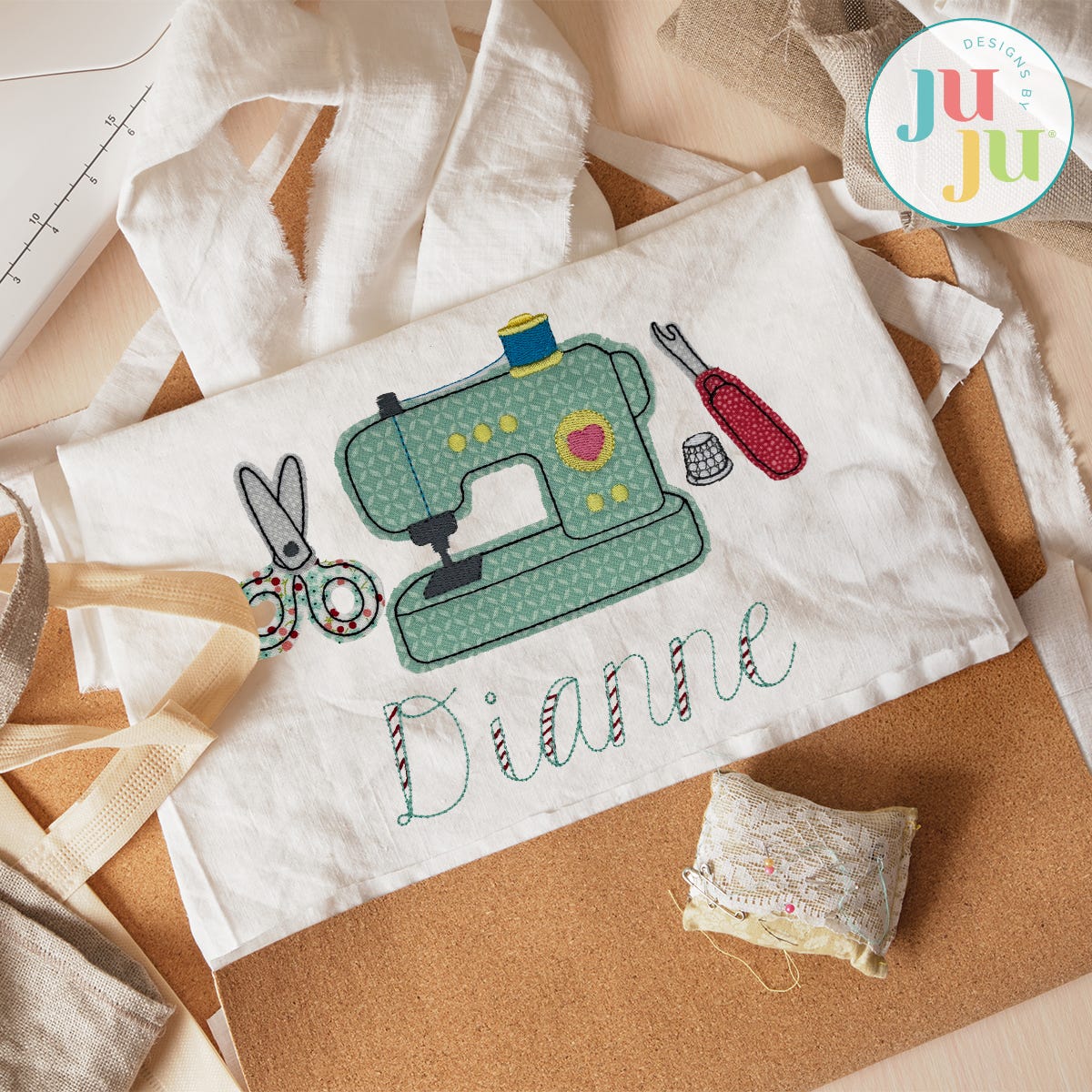 Daisy Doodle Sewing Bean Stitch Embellishment Kit | Machine Embroidery Designs by JuJu