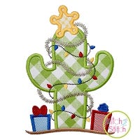 Cactus Christmas Tree Applique | Machine Embroidery Designs by JuJu