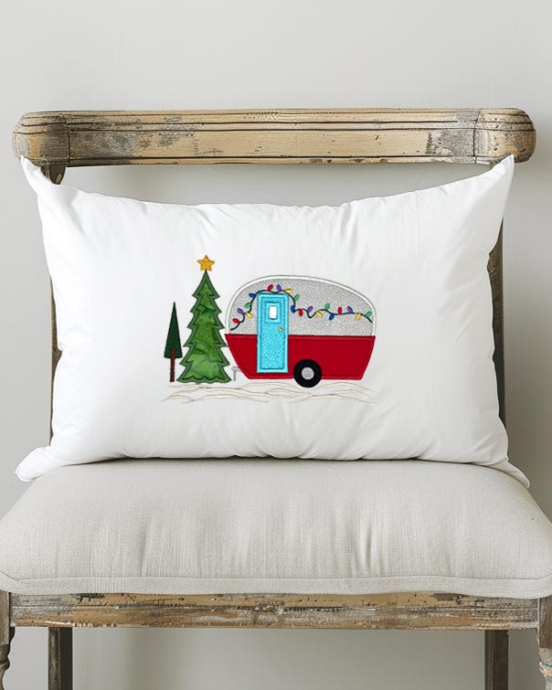 Christmas Camper Applique | Machine Embroidery Designs by JuJu