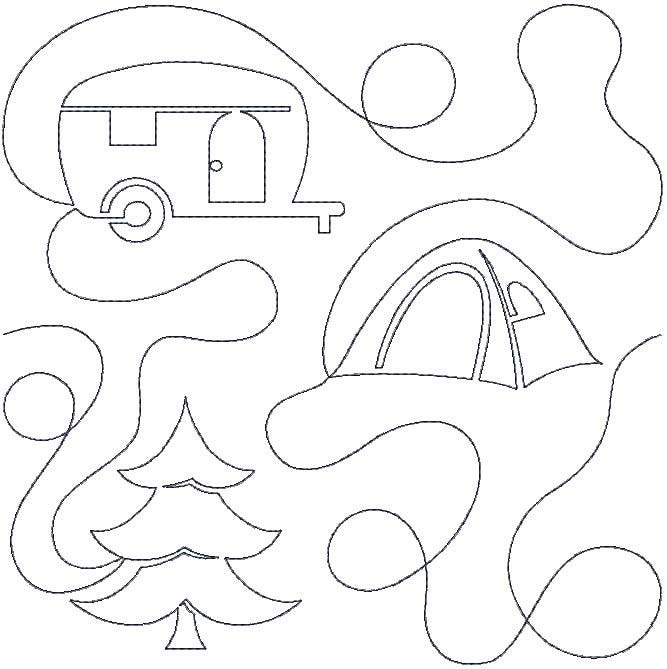 Camping End-to-End Quilting | Machine Embroidery Designs by JuJu
