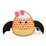 Candy Corn Bat Girl Applique | Machine Embroidery Designs by JuJu