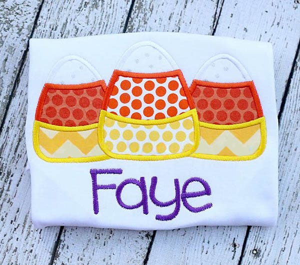 Candy Corn Trio Halloween Applique Design