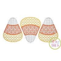 Candy Corn Trio Motif Embroidery | Machine Embroidery Designs by JuJu