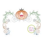 Carriage Princess Frame Embroidery | Machine Embroidery Designs by JuJu