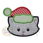 Winter Cat Face Boy Applique | Machine Embroidery Designs by JuJu