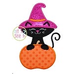 Cat Pumpkin 2 Applique | Machine Embroidery Designs by JuJu