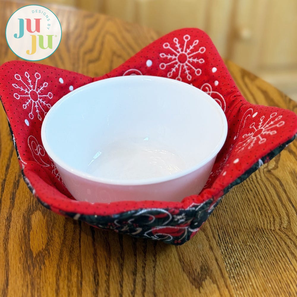 In the Hoop Bowl Cozy 5 Project | Machine Embroidery Designs by JuJu