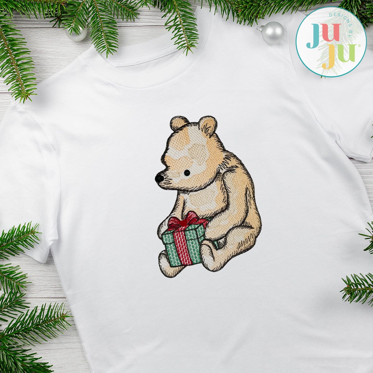 Winnie-the-Pooh Christmas Embroidery Set 1 | Machine Embroidery Designs by JuJu
