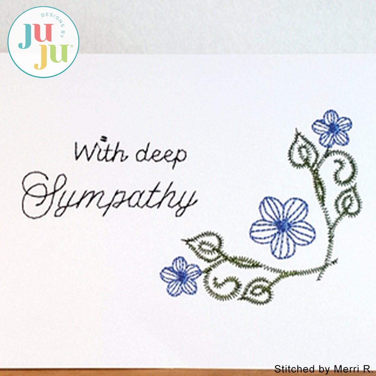 Sympathy Card Embroidery Design by Oma's Place | Machine Embroidery Designs by JuJu