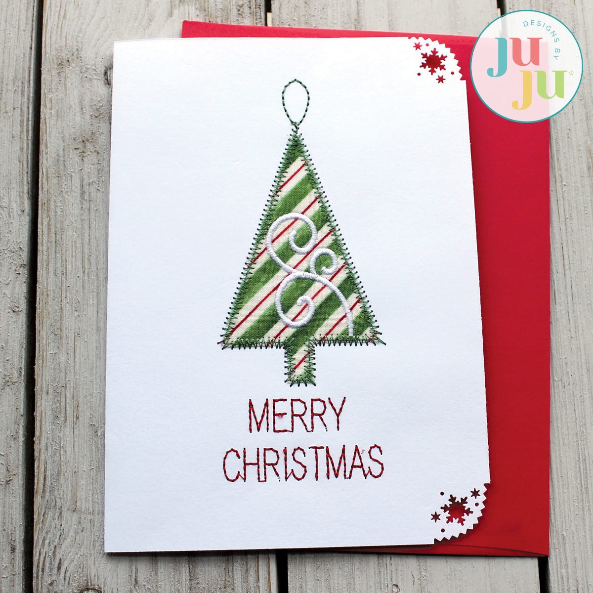 Christmas Greeting Cards by Oma's Place | Machine Embroidery Designs by JuJu
