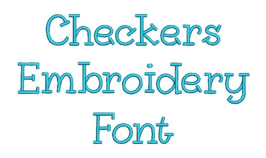 Checkers Embroidery Font | Machine Embroidery Designs by JuJu