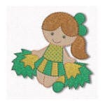 Cute Cheerleaders Machine Embroidery Designs by JuJu
