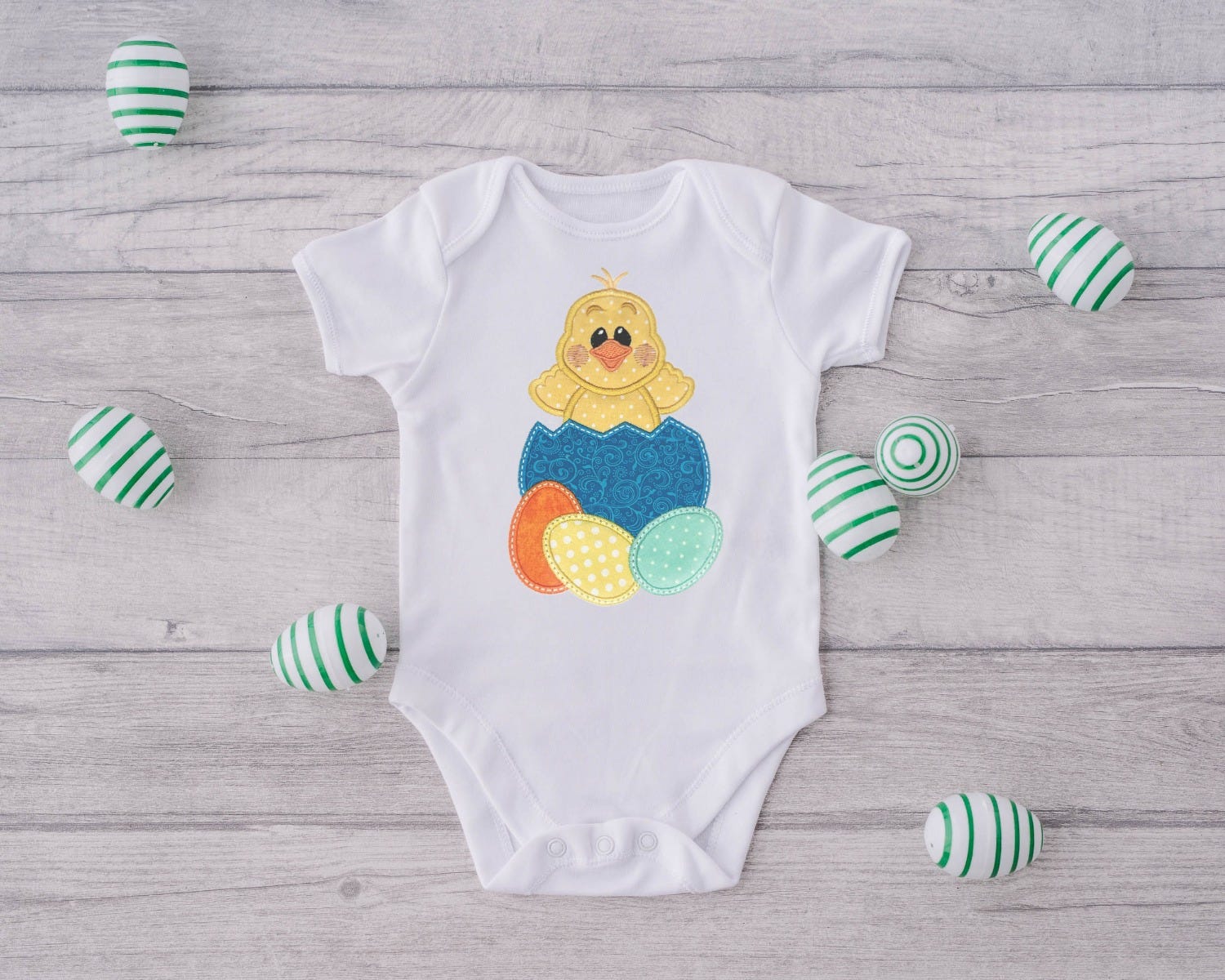 Chick Boy Eggs Applique | Machine Embroidery Designs by JuJu