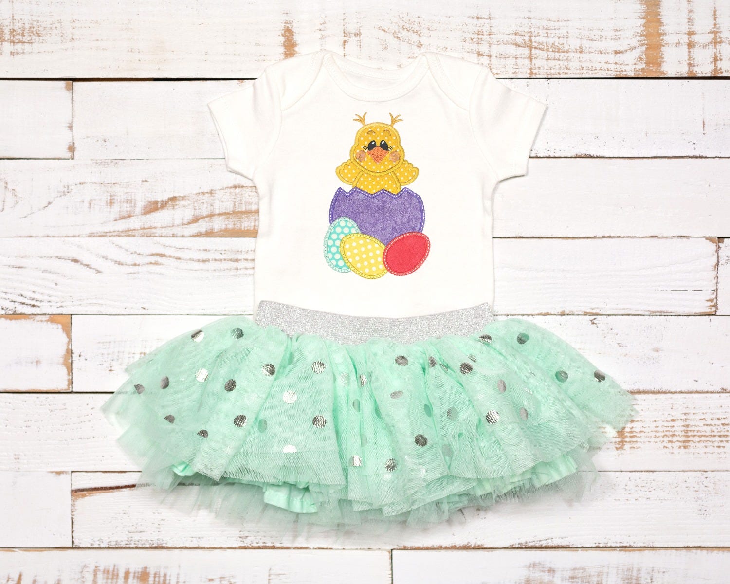 Chick Girl Eggs Applique | Machine Embroidery Designs by JuJu