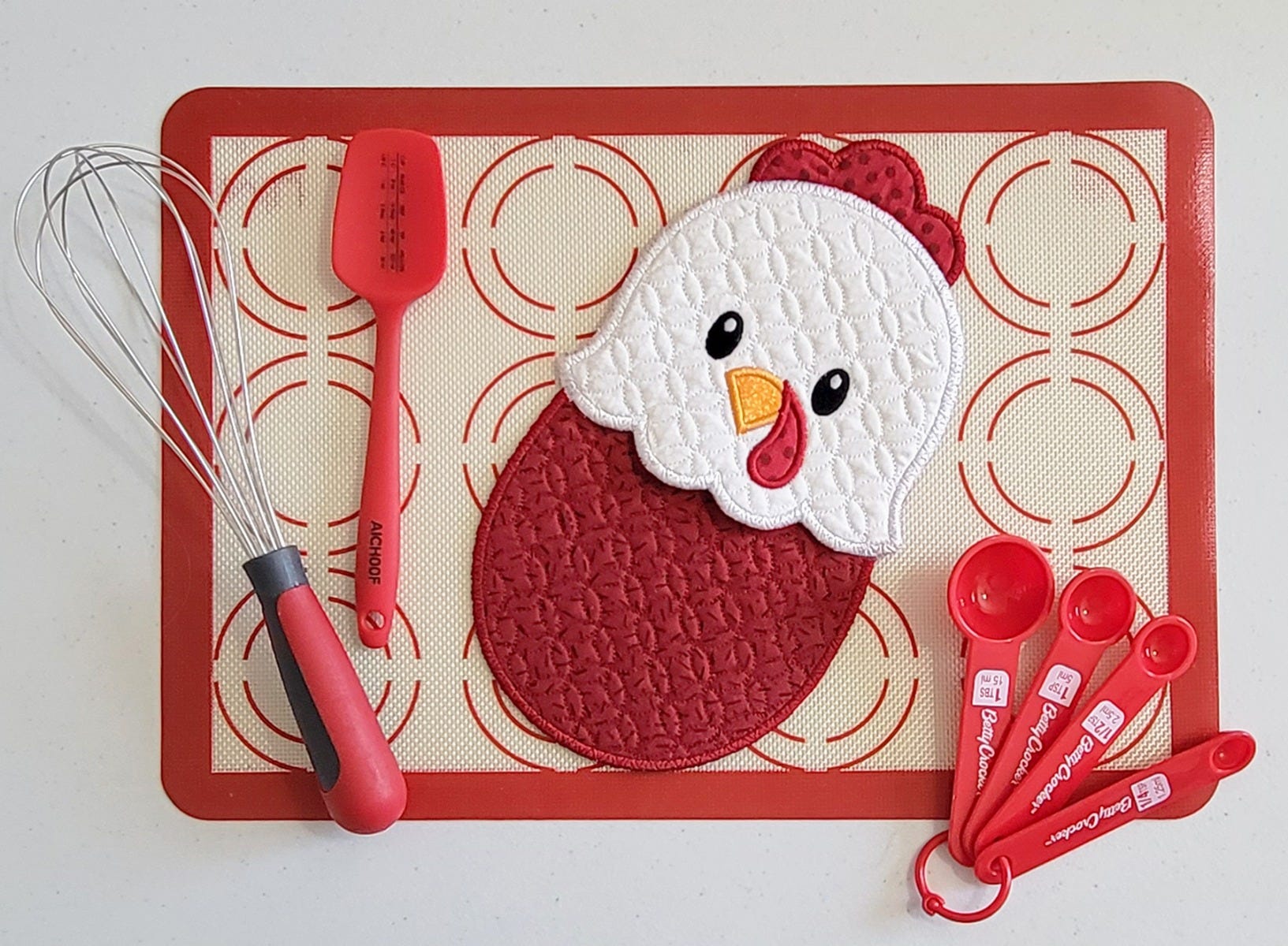 ITH Chicken Pot Holder | Machine Embroidery Designs by JuJu