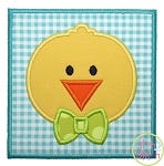Chick Face Box Applique | Machine Embroidery Designs by JuJu