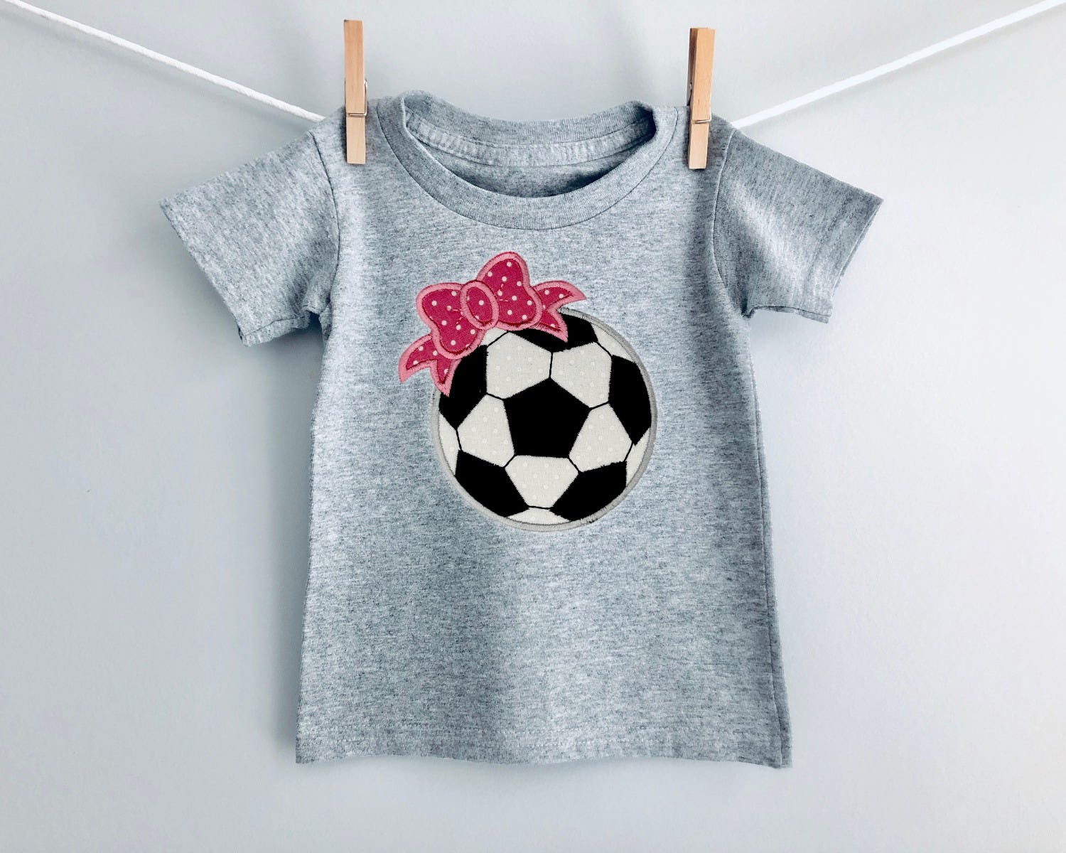 Soccer Ball Bow Applique | Machine Embroidery Designs by JuJu