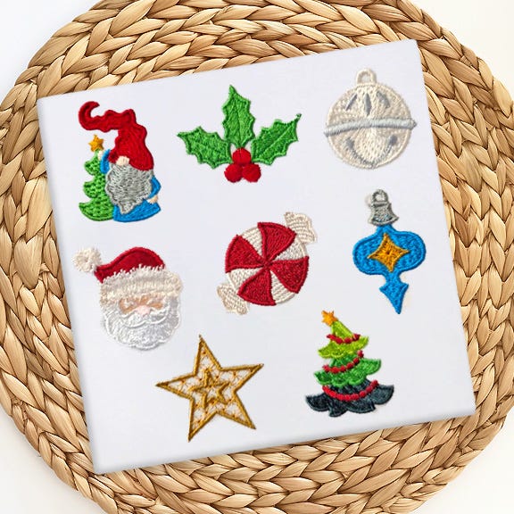 Christmas Miniatures 1 | Machine Embroidery Designs by JuJu