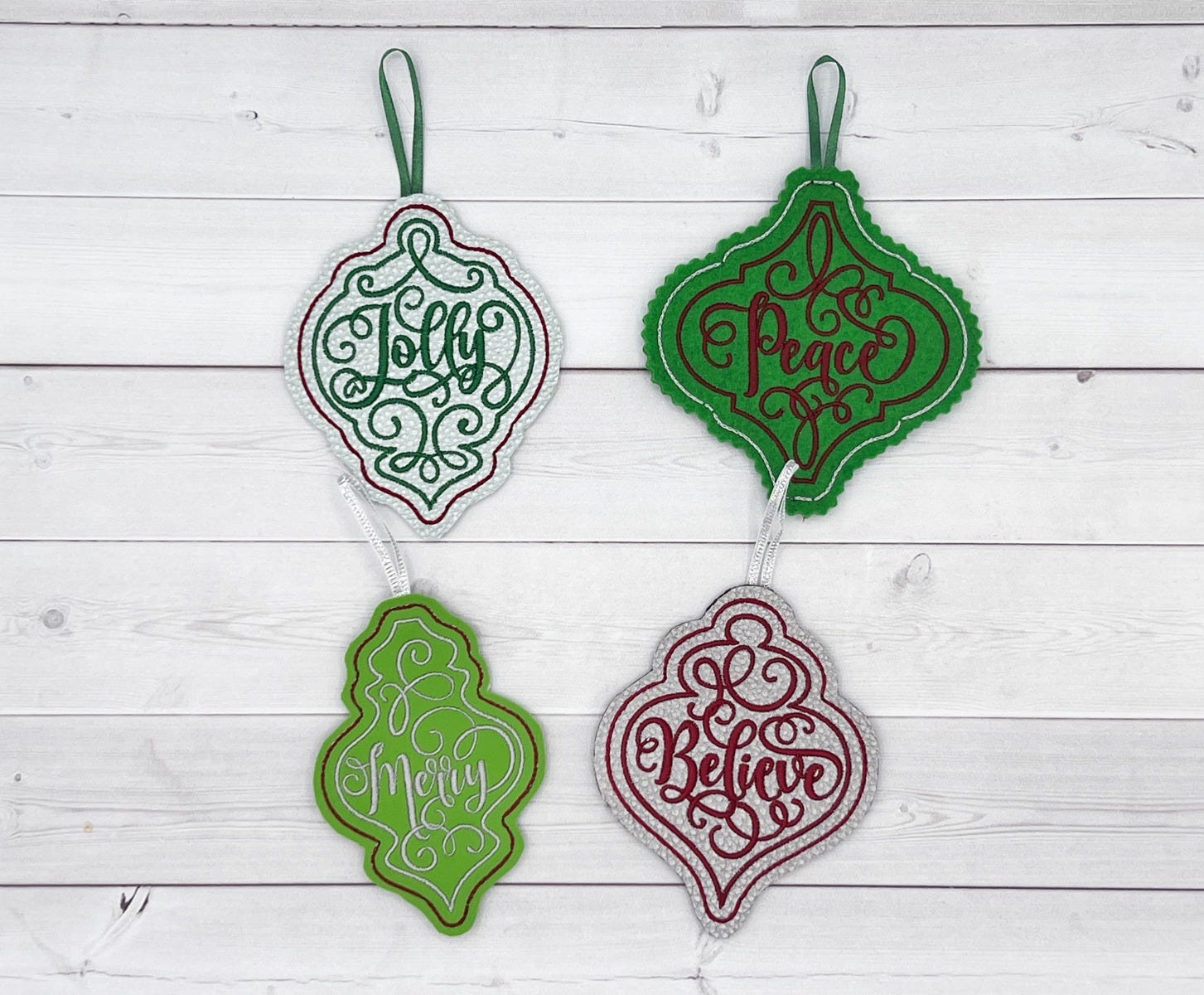 ITH Christmas Ornaments Words 2 | Machine Embroidery Designs by JuJu