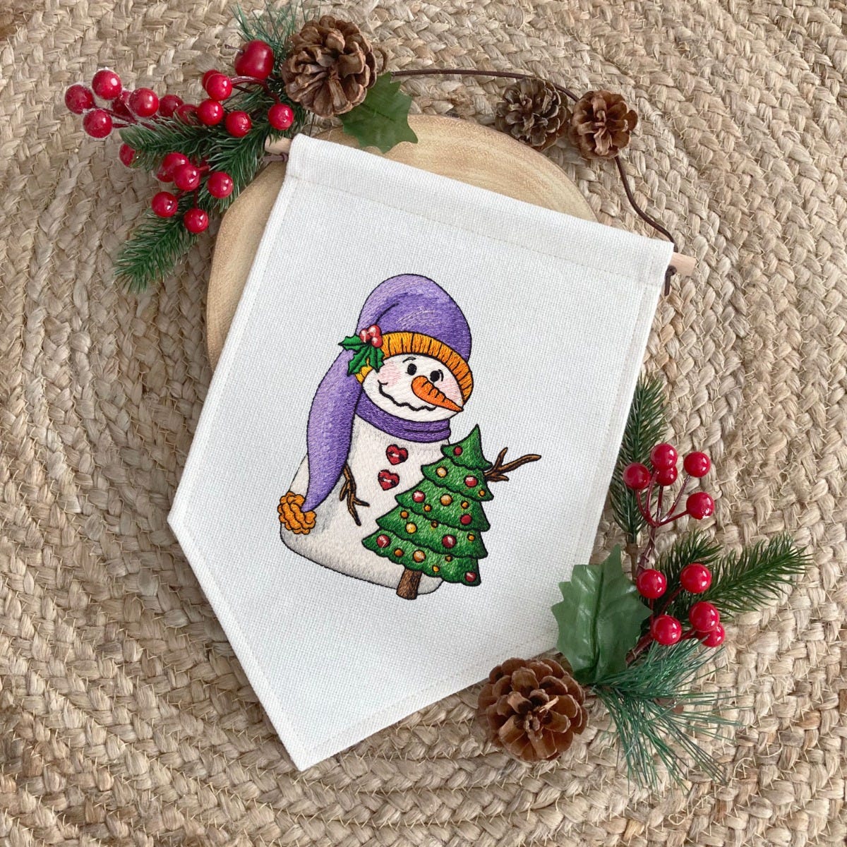 Christmas Tree Snowman | Machine Embroidery Designs by JuJu