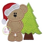 Christmas Bear Tree Applique | Machine Embroidery Designs by JuJu