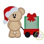 Christmas Bear Wagon Present Applique | Machine Embroidery Designs by JuJu