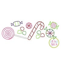 Christmas Candy Border Bean Embroidery | Machine Embroidery Designs by JuJu