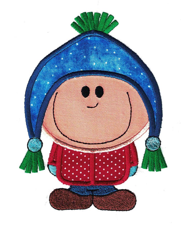 Christmas Cuties Kids Applique Machine Embroidery Designs by JuJu