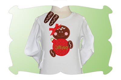 Christmas Ginger PLUS bonus Snap Clip Barrettes | Machine Embroidery Designs by JuJu