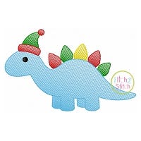 Christmas Stegosaurus Sketch | Machine Embroidery Designs by JuJu