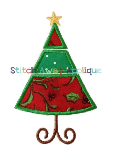 Christmas Tree 1 | Machine Embroidery Designs by JuJu/ Stitch Away Applique 