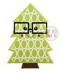 Christmas Tree Glasses Boy Applique | Machine Embroidery Designs by JuJu