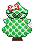 Christmas Tree Glasses Applique | Machine Embroidery Designs by JuJu