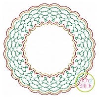 Christmas Tree Motif Circle Frame Embroidery | Machine Embroidery Designs by JuJu