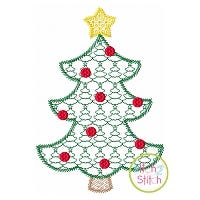 Christmas Tree Motif Embroidery | Machine Embroidery Designs by JuJu