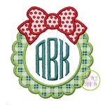 Christmas Wreath Frame Applique | Machine Embroidery Designs by JuJu