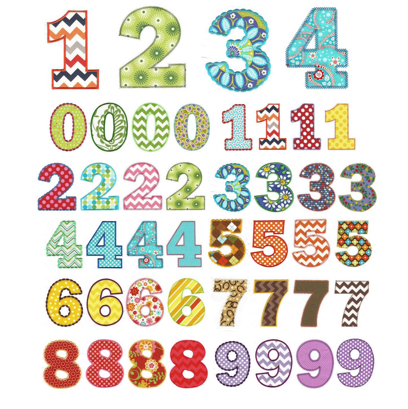 Chunky Fat Numbers Applique Machine Embroidery Designs by JuJu 