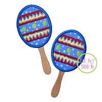 Cinco de Mayo Maracas Applique | Machine Embroidery Designs by JuJu