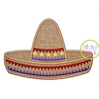 Cinco de Mayo Sombrero Applique | Machine Embroidery Designs by JuJu