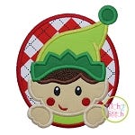 Elf Boy Oval Applique | Machine Embroidery Designs by JuJu