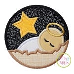 Manger Circle Applique | Machine Embroidery Designs by JuJu