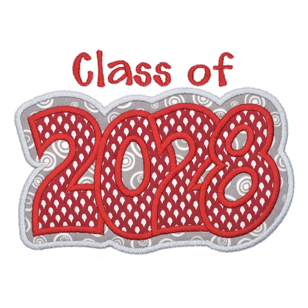Class of 2028 Double Applique | Machine Embroidery Designs by JuJu