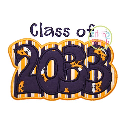 Class of 2033 Double Applique | Machine Embroidery Designs by JuJu
