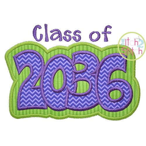 Class of 2036 Double Applique | Machine Embroidery Designs by JuJu