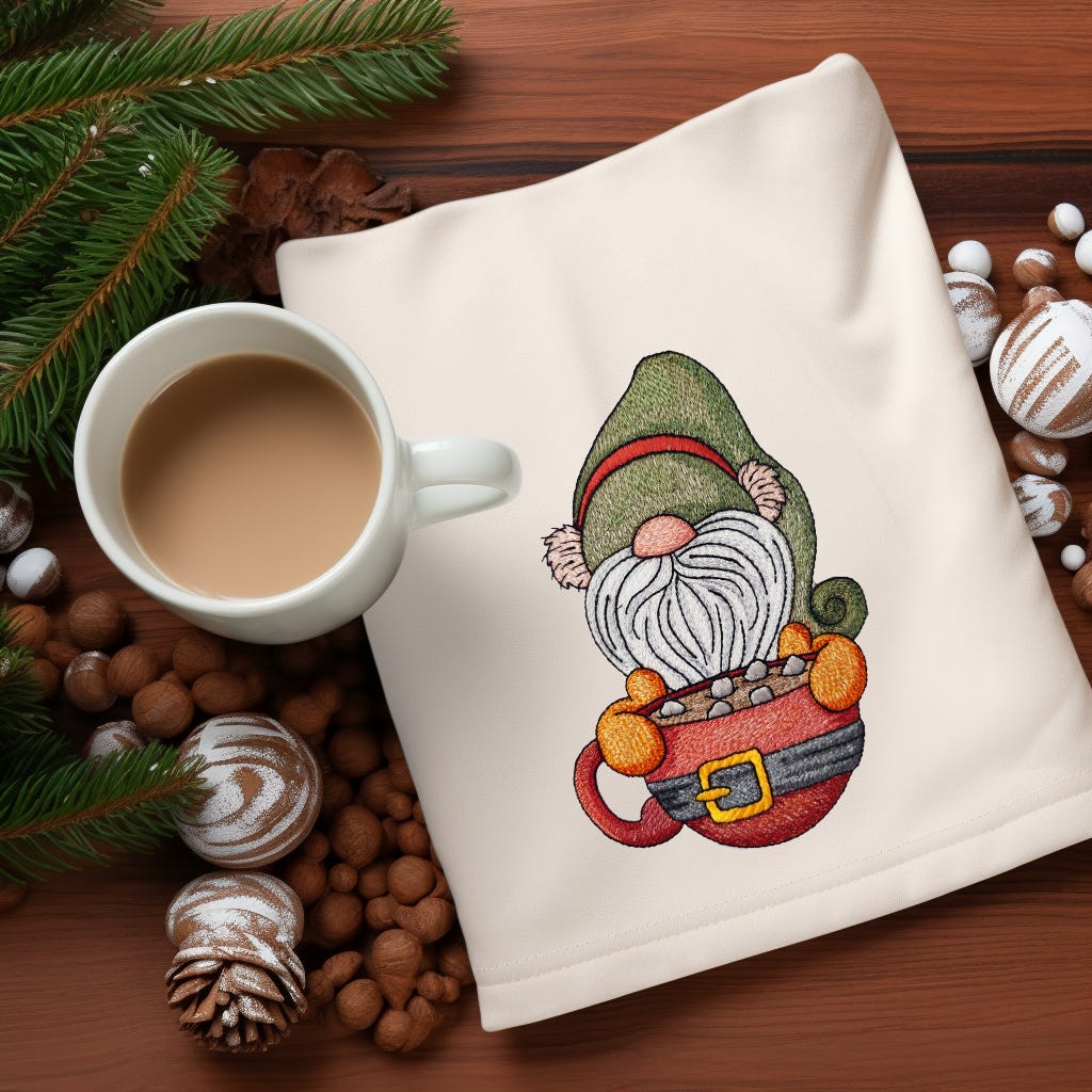 Gnome Cocoa | Machine Embroidery Designs by JuJu