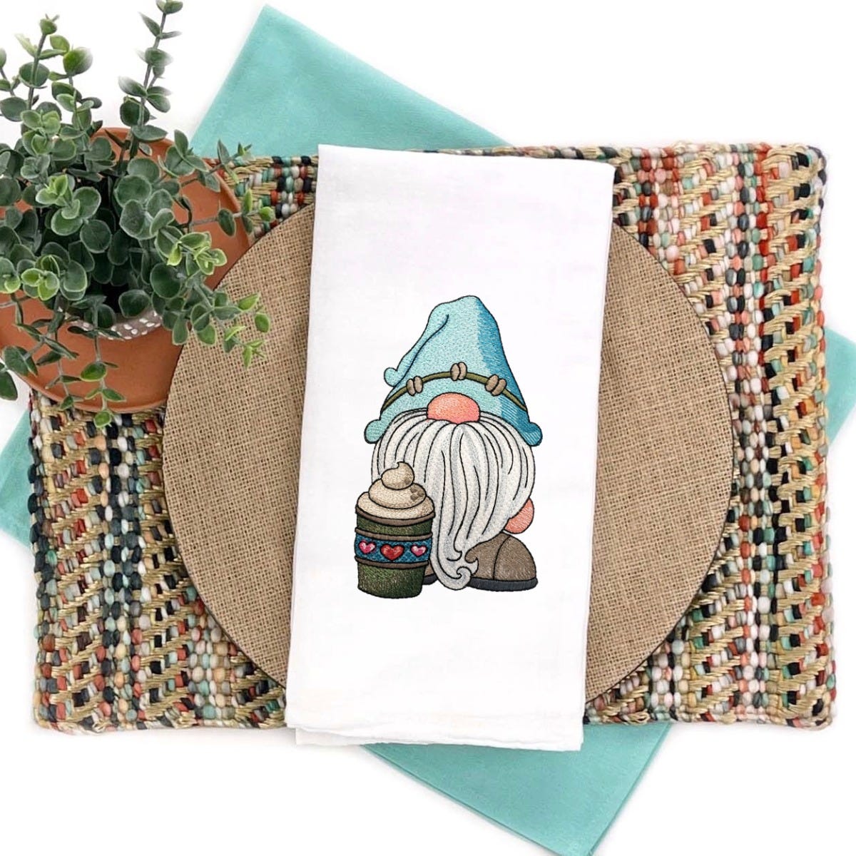 Coffee Gnome Latte | Machine Embroidery Designs by JuJu