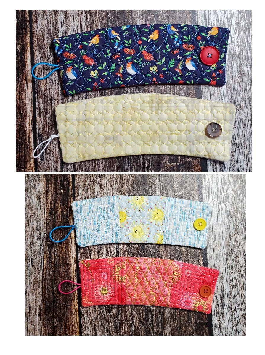 In The Hoop Button Closure Coffee Wrap | Machine Embroidery Designs by JuJu