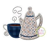 Coffee Pot Applique | Machine Embroidery Designs by JuJu