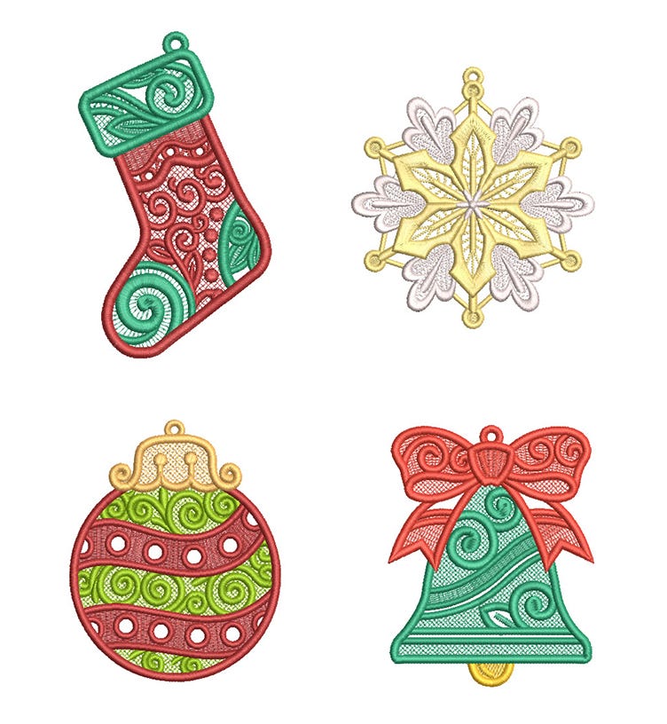 Free Standing Lace Christmas 1 Machine Embroidery Designs by JuJu